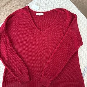 Lucky Brand V-Neck Red Sweater